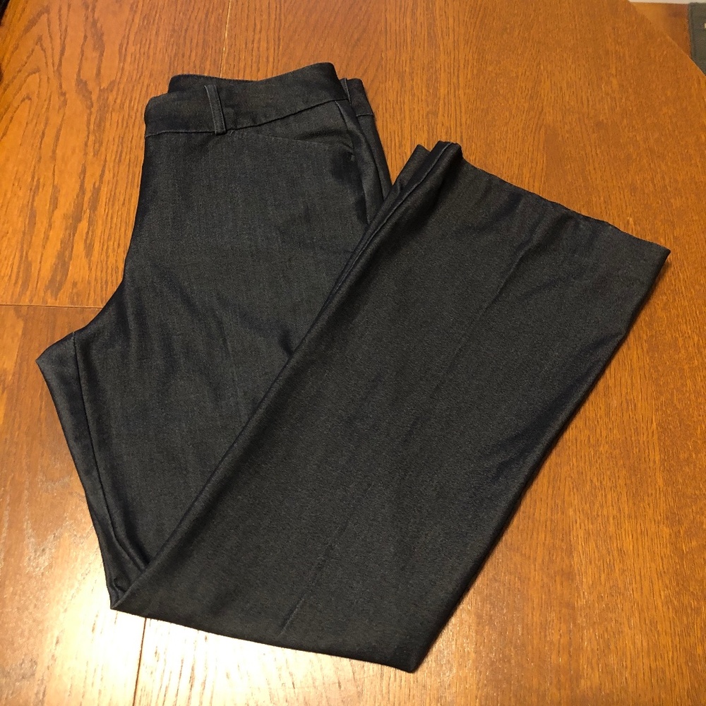 Shiny Blue Worthington Flat Front, Wide Leg Trousers